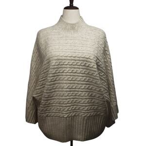 Marc New York Oatmeal Cable Knit Sweater 3X Plus Size Kimono Mock Neck